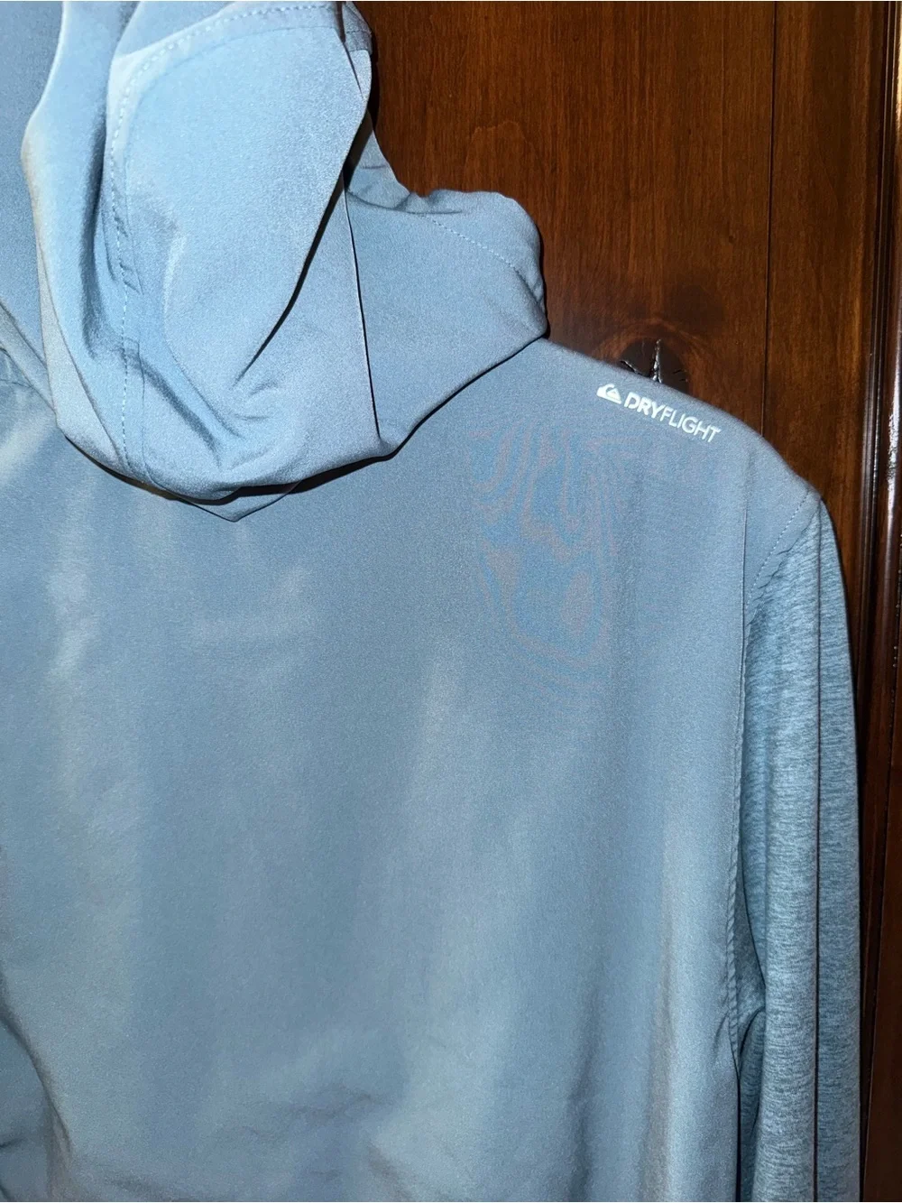 Quiksilver Men’s DryFlight Light Blue Two-Tone Hooded Zip Jacket
